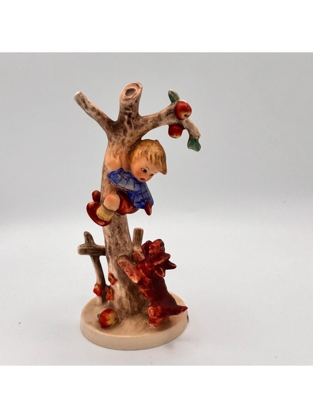 Vintage Goebel Hummel “Culprit” #56-A Boy in Tree with Dog-W.Germany TMK-4 1960s